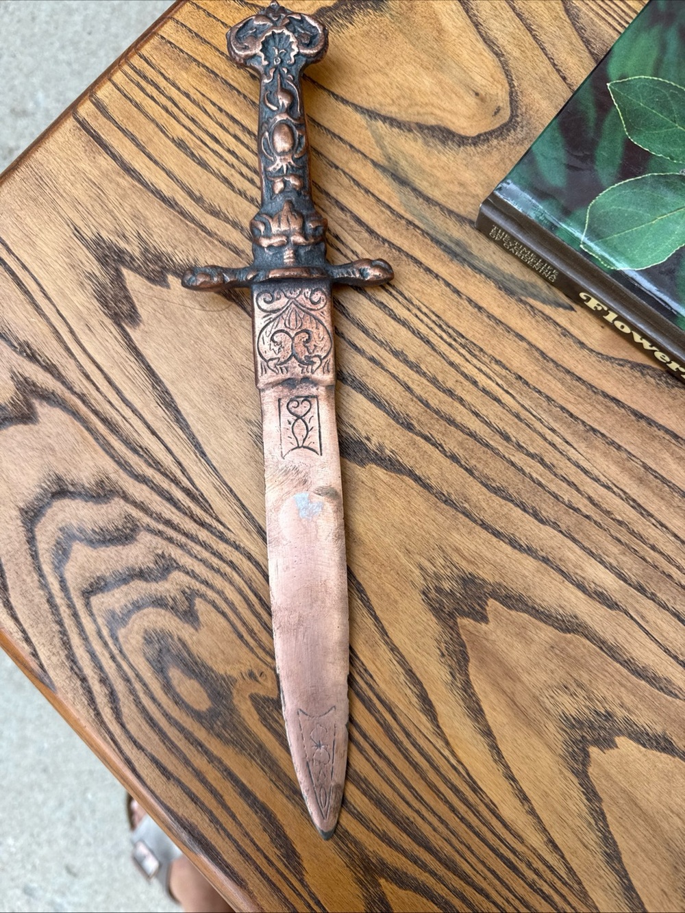 Decorative Copper-Tone Dagger Sculpture - Home Accent